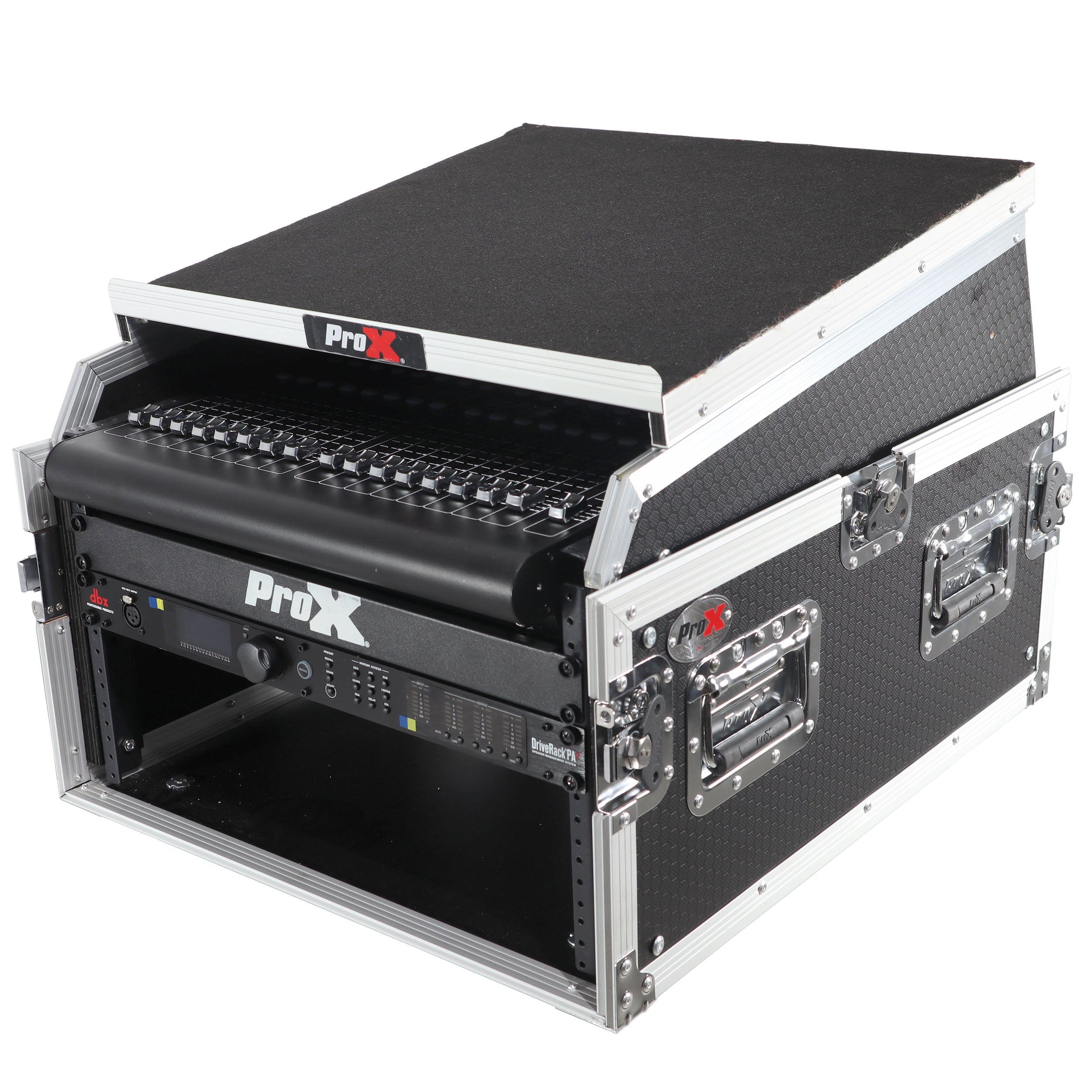 13U Top Mixer 6U Front Rack Combo Flight Case with Removable Sliding Laptop Shelf