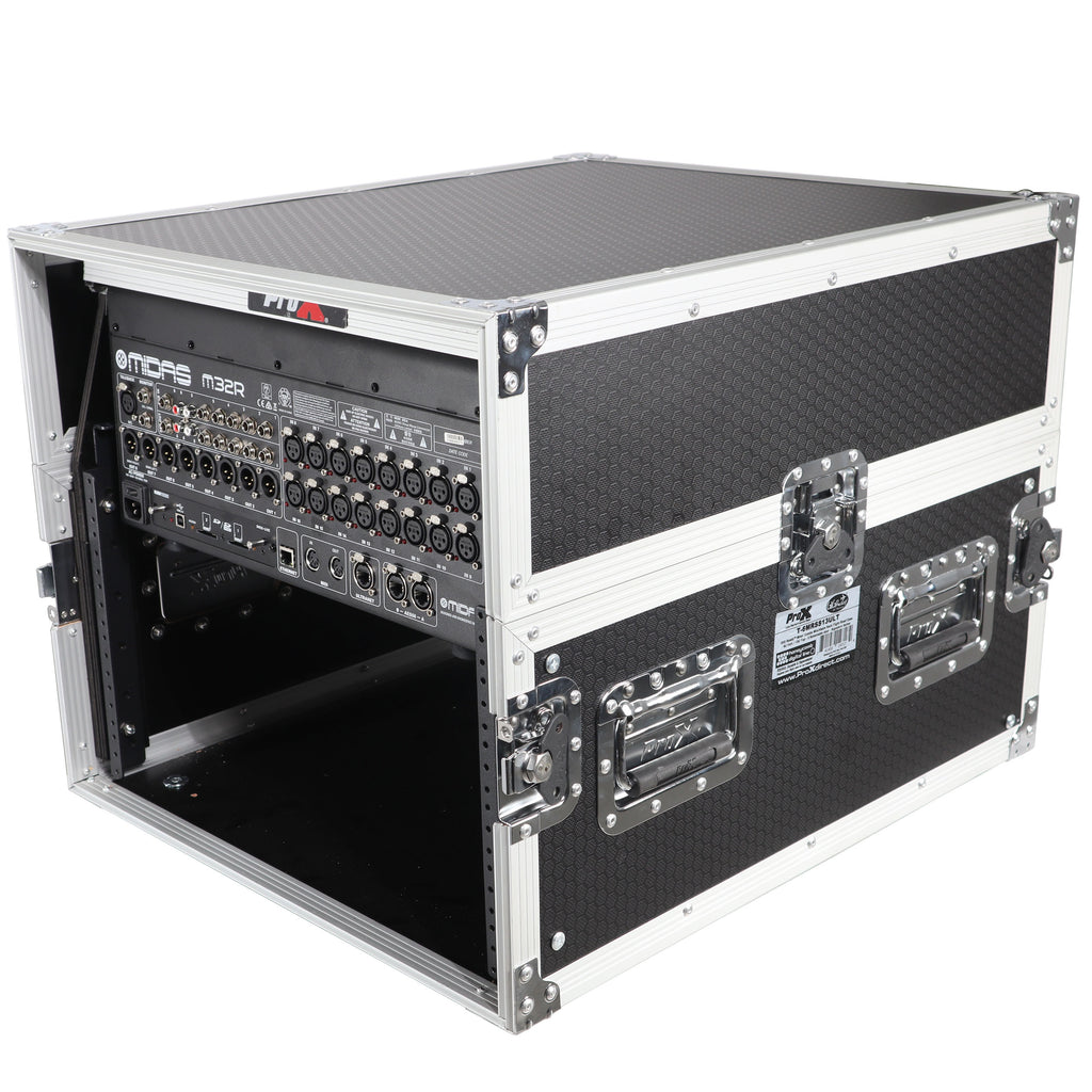 13U Top Mixer 6U Front Rack Combo Flight Case with Removable Sliding Laptop Shelf