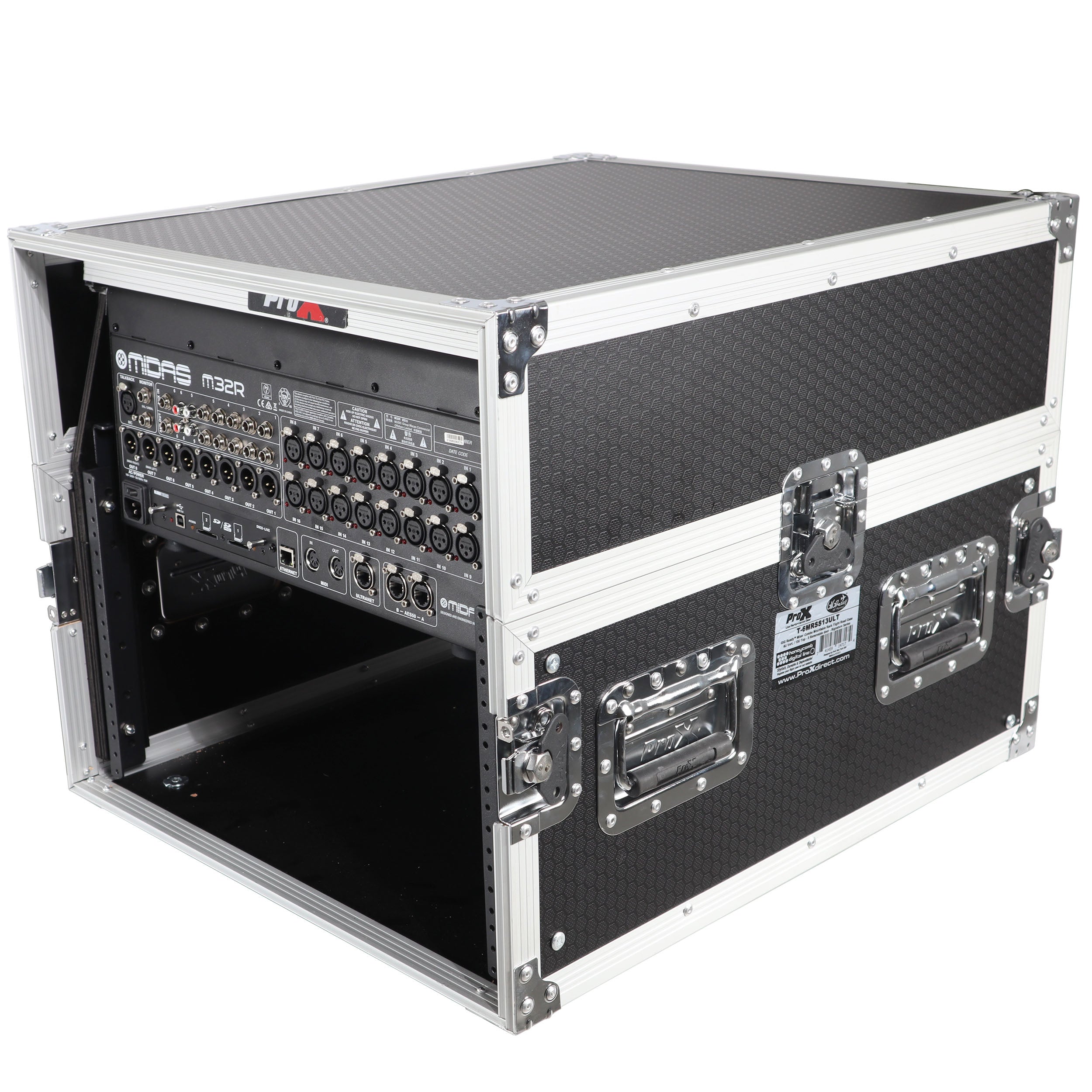 13U Top Mixer 6U Front Rack Combo Flight Case with Removable Sliding Laptop Shelf