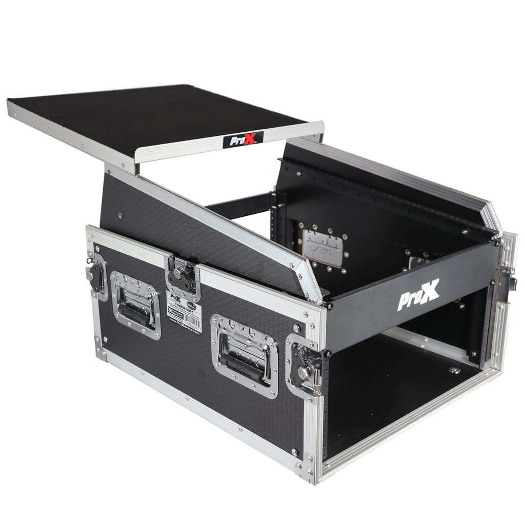 13U Top Mixer 6U Front Rack Combo Flight Case with Removable Sliding Laptop Shelf