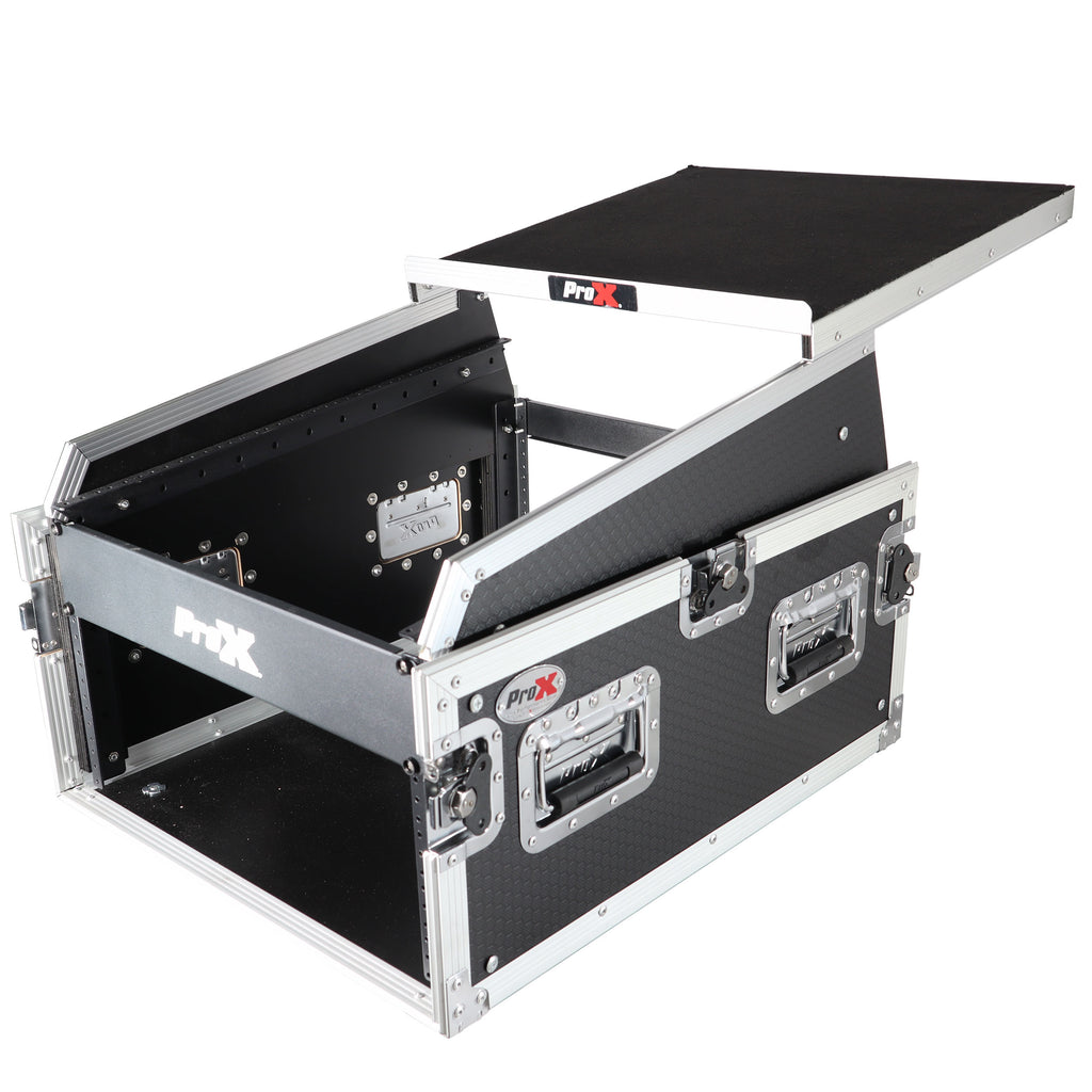 13U Top Mixer 6U Front Rack Combo Flight Case with Removable Sliding Laptop Shelf