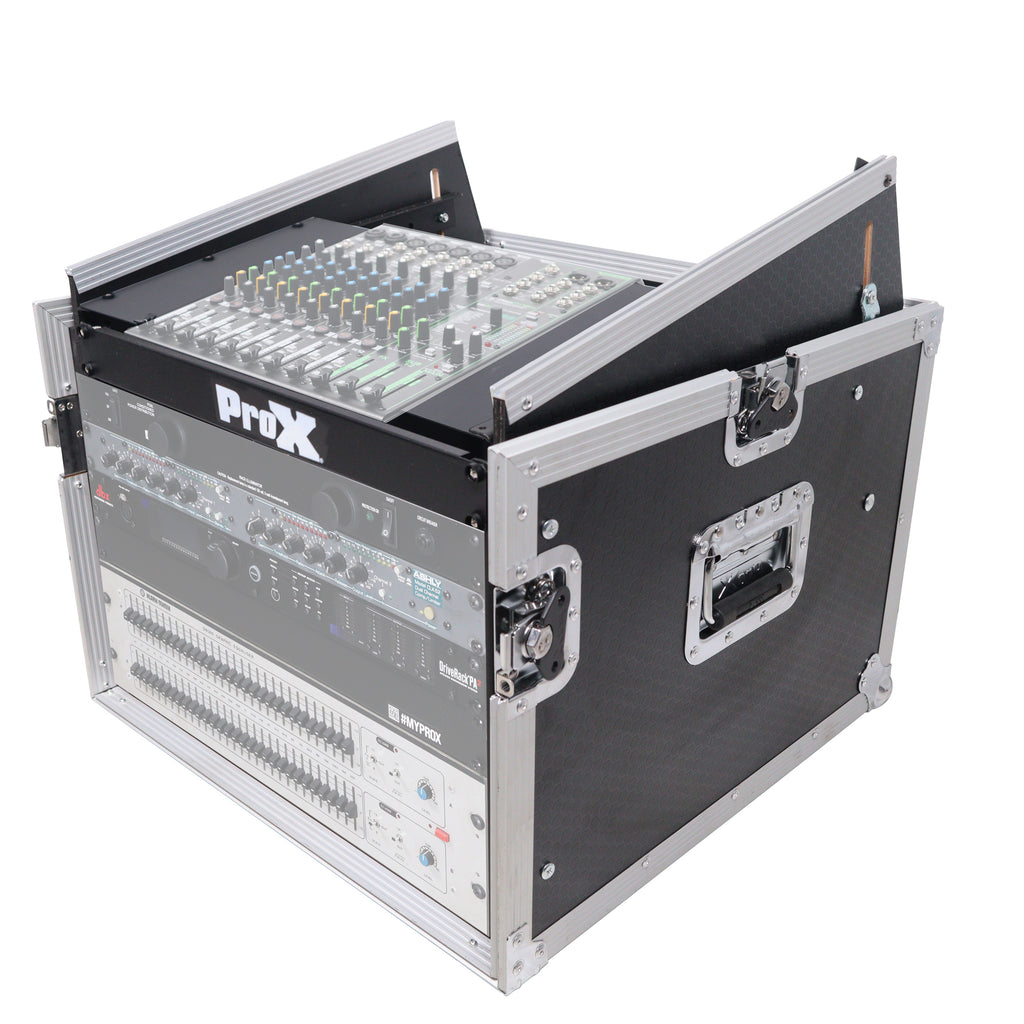 6U Vertical Rack Mount Flight Case with 10U Top for Mixer Combo Amp Rack