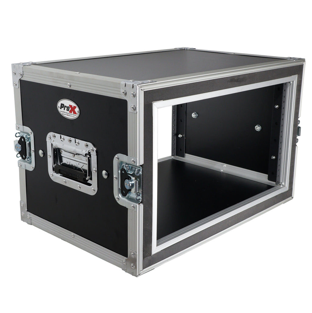 6U Vertical Shockproof Effects Rack 14" Depth Rail to Rail with Handles