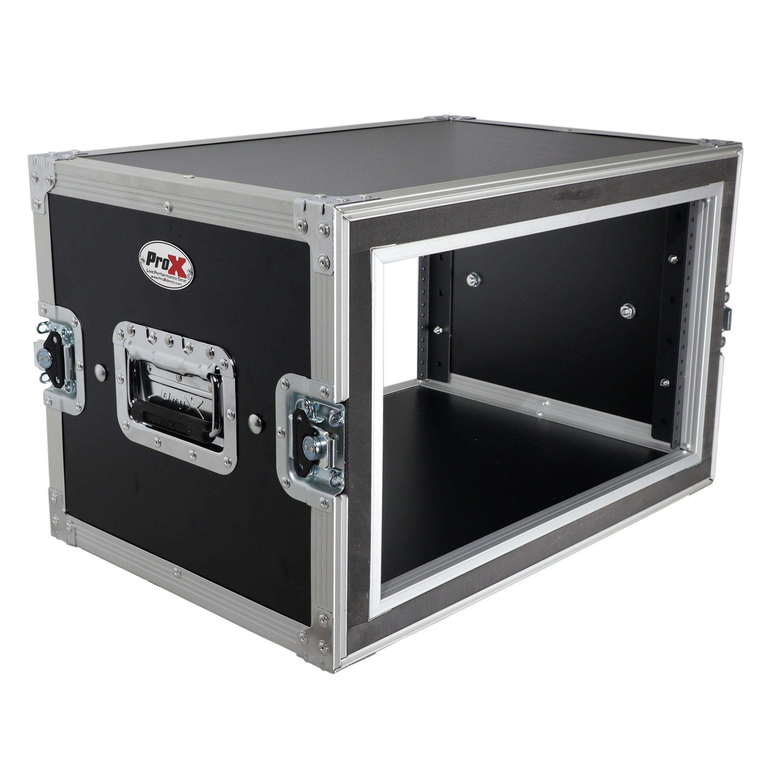 6U Vertical Shockproof Effects Rack 14" Depth Rail to Rail with Handles