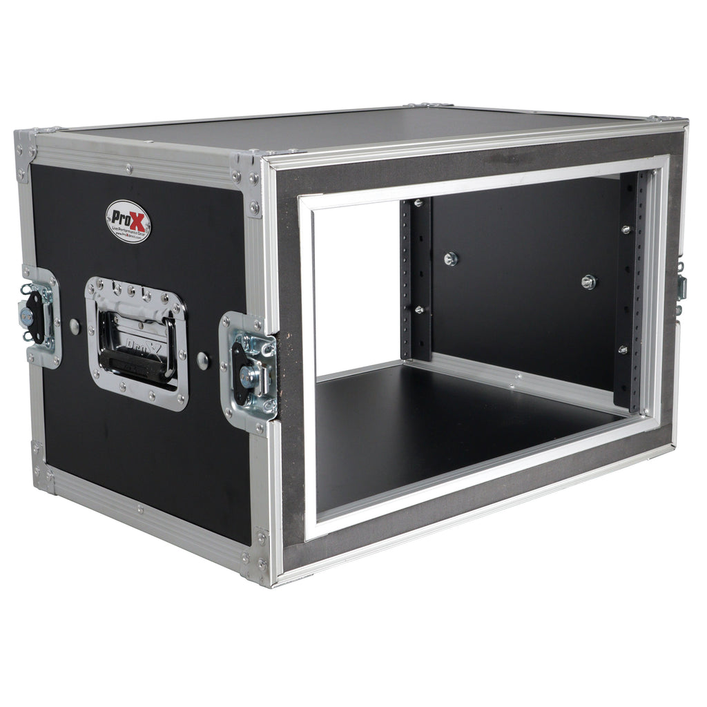 6U Vertical Shockproof Effects Rack 14" Depth Rail to Rail with Handles