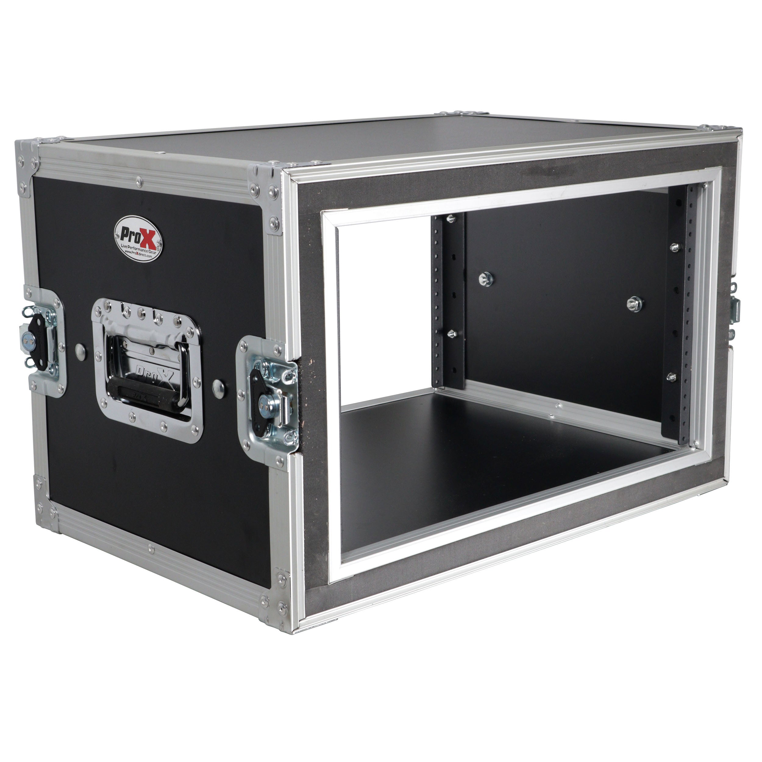 6U Vertical Shockproof Effects Rack 14" Depth Rail to Rail with Handles