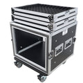 ATA Style 8U Shockproof Rack Mount Flight Case 20 inch Depth with Caster Wheels