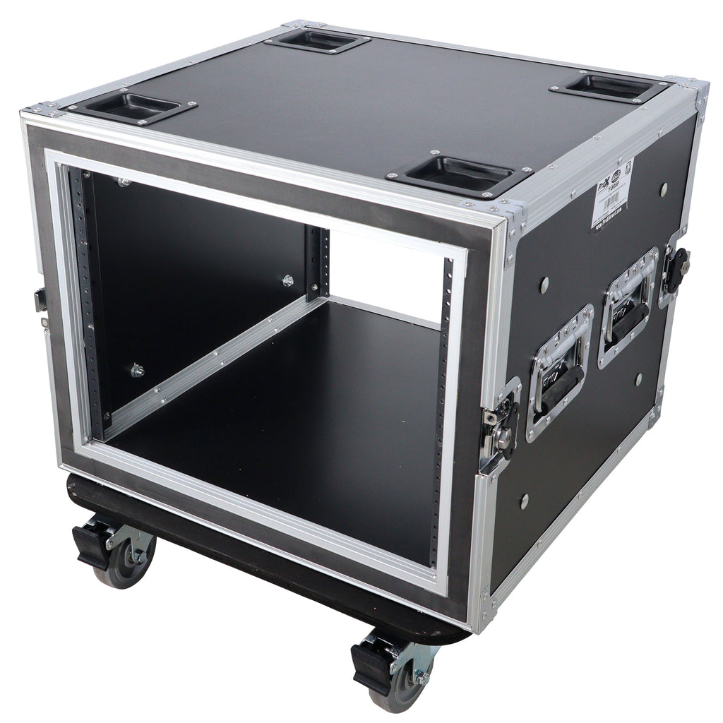 ATA Style 8U Shockproof Rack Mount Flight Case 20 inch Depth with Caster Wheels