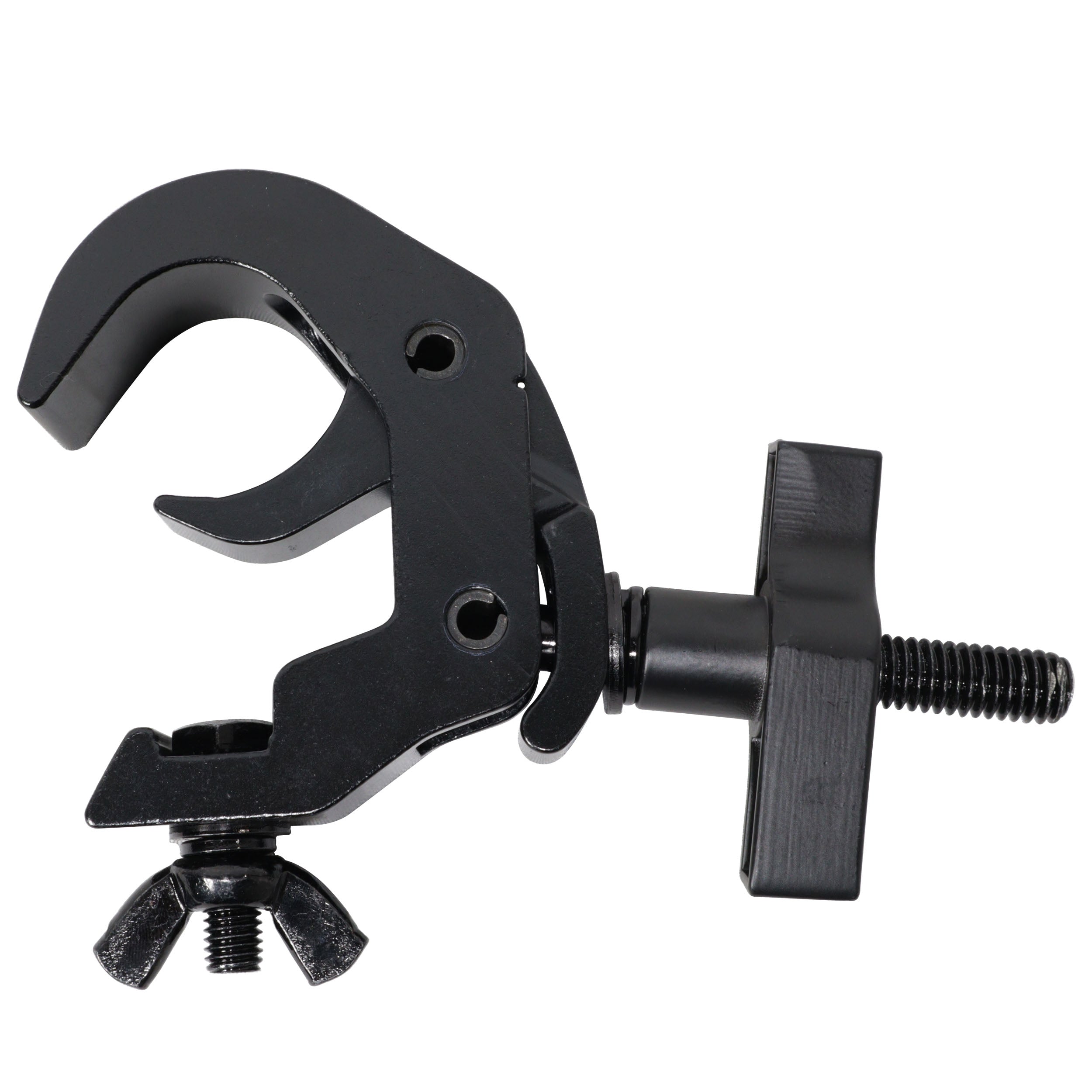 6PCS Set of 4 Aluminum Self-Locking M10 Clamp with Big Wing Knob for 2" Truss Tube Capacity 330 lbs. Black Finish