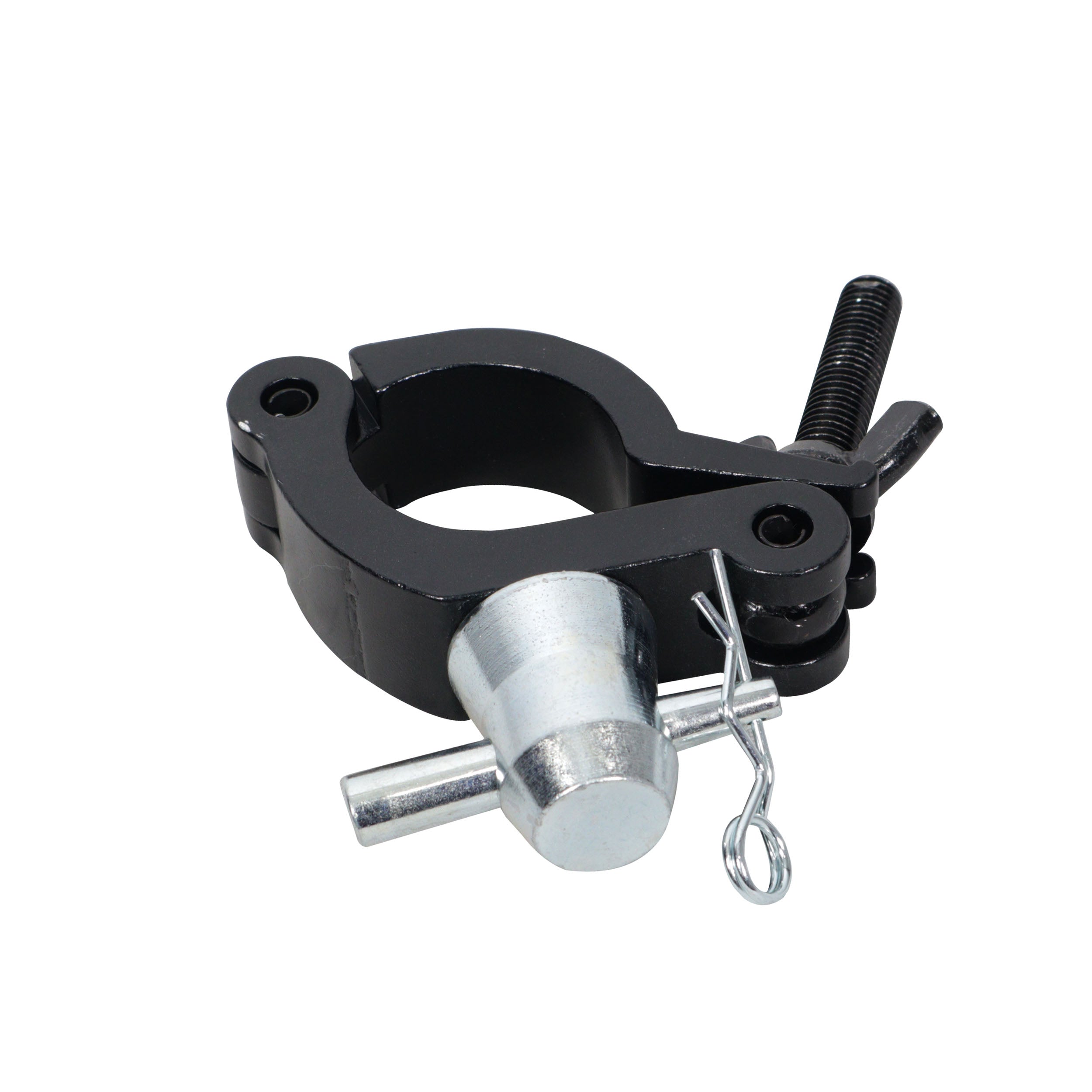 Aluminum Side Entry M10 Clamp with Reversed Elbow Half Conical for 2" Truss Tube Capacity 661 lbs Black Finish