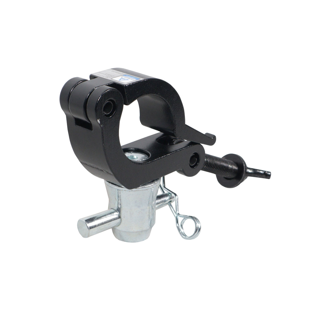 Aluminum Side Entry M10 Clamp with Reversed Elbow Half Conical for 2" Truss Tube Capacity 661 lbs Black Finish