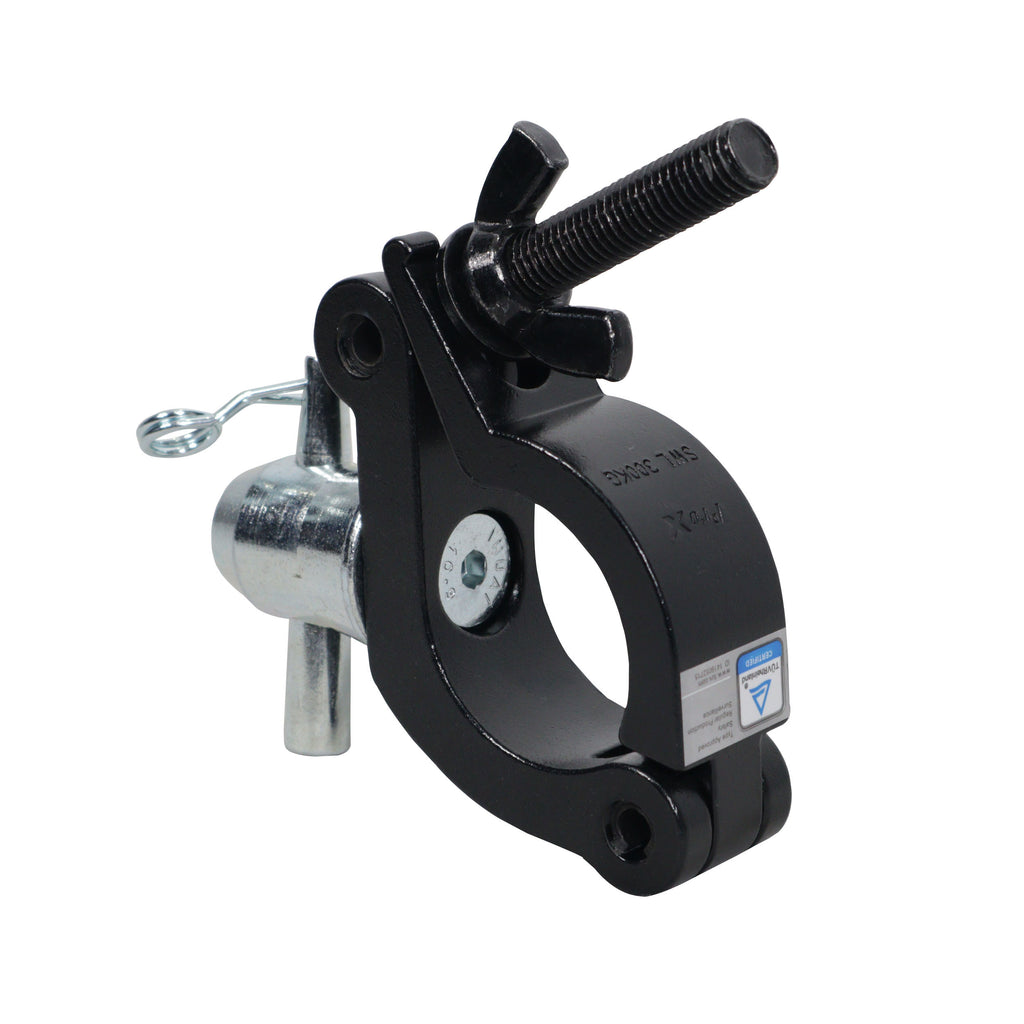 Aluminum Side Entry M10 Clamp with Reversed Elbow Half Conical for 2" Truss Tube Capacity 661 lbs Black Finish