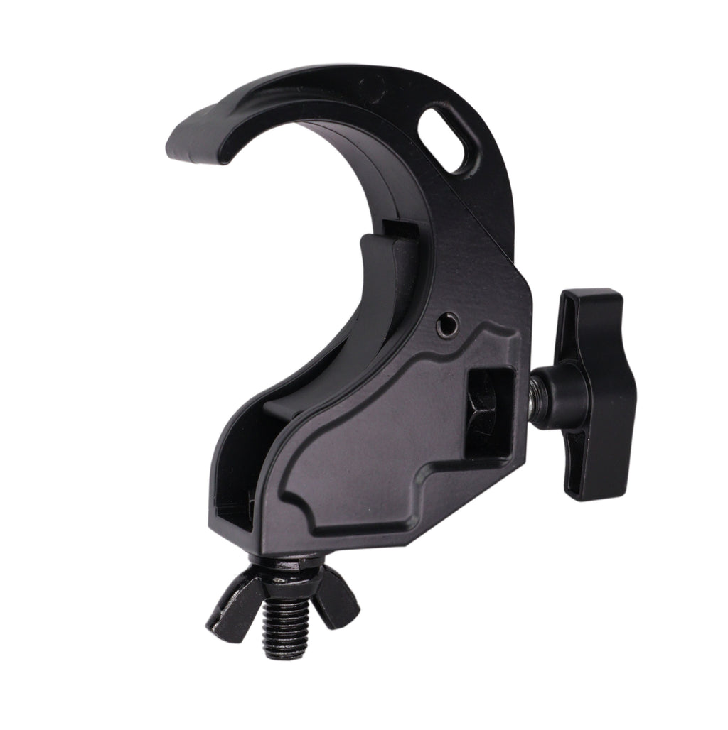 24PCS Aluminum Hook Style M10 Clamp with Big Wing Knob for 2" Truss Tube Capacity 45 Lbs. Black Finish
