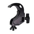 Aluminum Hook Style M10 Clamp with Big Wing Knob for 2" Truss Tube Capacity 45 Lbs. Black Finish