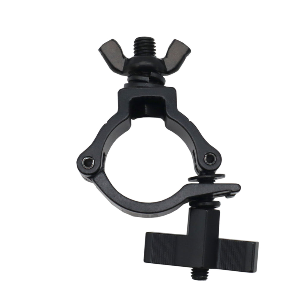 Aluminum Black Mini Clamp Stage Truss Lighting Stand Big Knob fits 1-3/8" to 1-1/2" 35-40mm Tube SWL 165LBS M8 Bolt