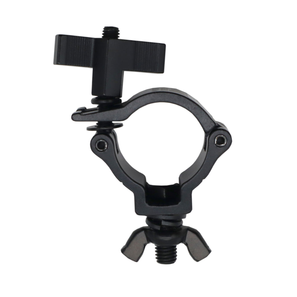 Aluminum Black Mini Clamp Stage Truss Lighting Stand Big Knob fits 1-3/8" to 1-1/2" 35-40mm Tube SWL 165LBS M8 Bolt