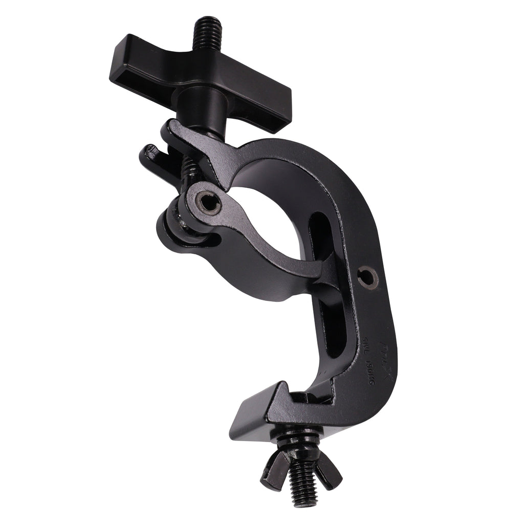 24PCS Aluminum Pro Slim Hook Style M10 Clamp with Big Wing Knob for 2" Truss Tube Capacity 330 Lbs. Black Finish