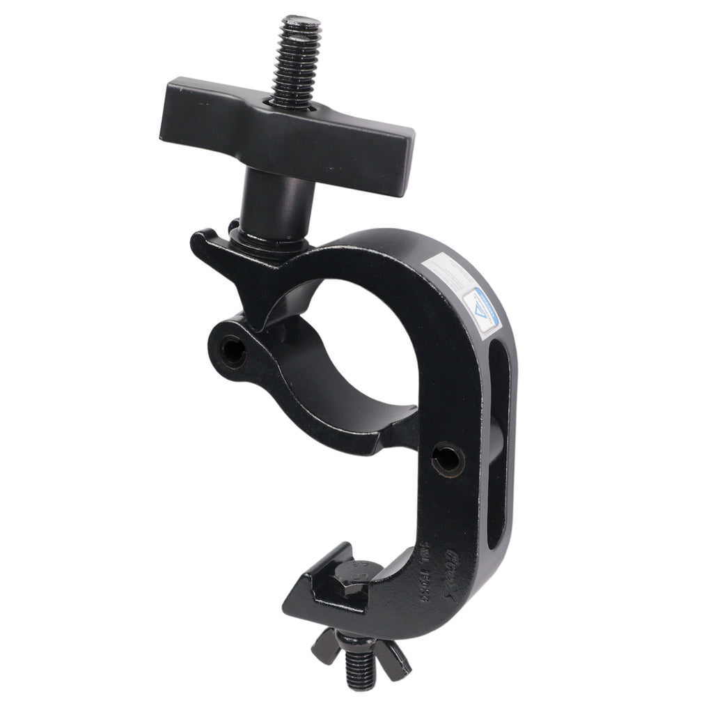 24PCS Aluminum Pro Slim Hook Style M10 Clamp with Big Wing Knob for 2" Truss Tube Capacity 330 Lbs. Black Finish