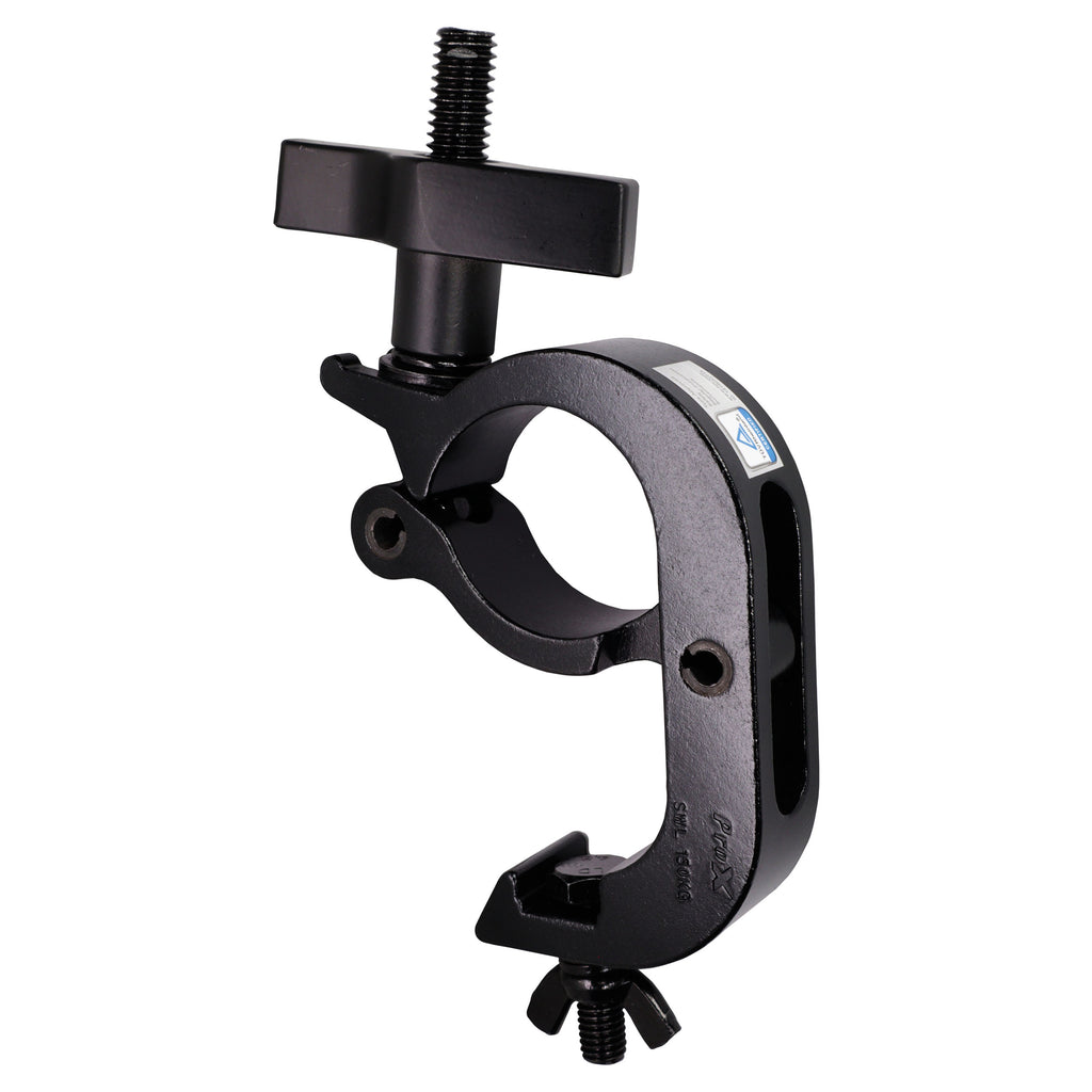24PCS Aluminum Pro Slim Hook Style M10 Clamp with Big Wing Knob for 2" Truss Tube Capacity 330 Lbs. Black Finish