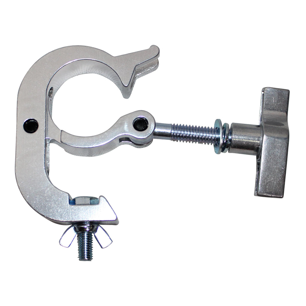 Aluminum Pro Slim Hook Style M10 Clamp with Big Wing Knob for 2" Truss Tube Capacity 330 Lbs.