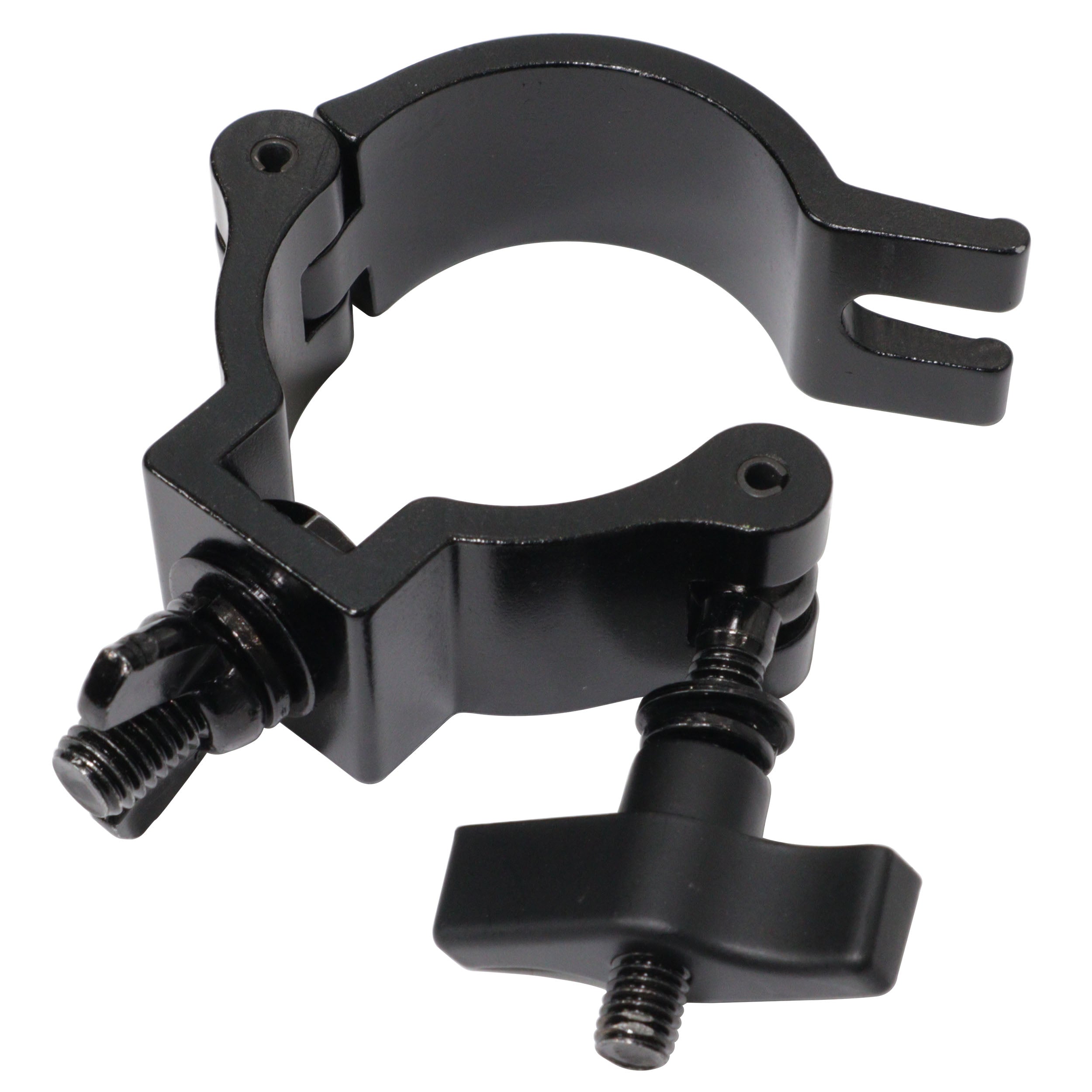 Aluminum Slim M10 O-Clamp with Big Wing Knob for 2" Truss Tube Capacity 165 lbs. Black Finish