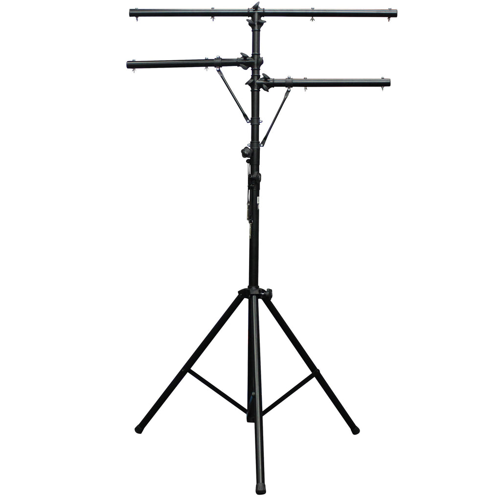 Height Adjustable DJ Lighting Stand with (2) Side Bars – adjusts up to 12 Ft Height