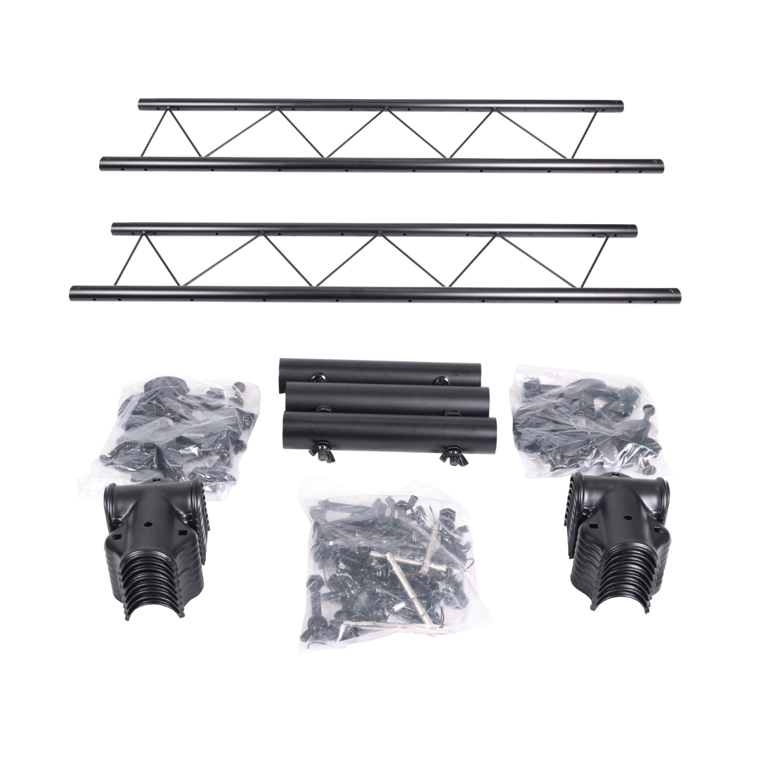 Set of (2) 10 Ft. DJ Stage Lighting Truss Stands System Includes (2) T-Adapters and (2) I-Beam Segments