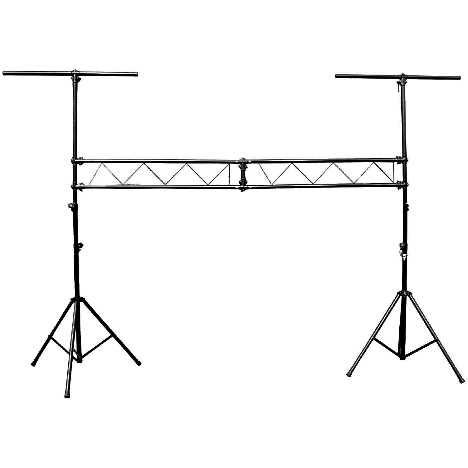 Set of (2) 10 Ft. DJ Stage Lighting Truss Stands System Includes (2) T-Adapters and (2) I-Beam Segments