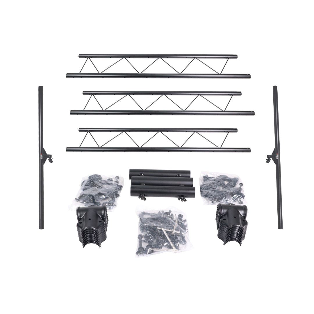 12 Ft Height Adjustable DJ Lighting Stand with (3) I-beam Sections – adjusts up to 12'H x 15'W