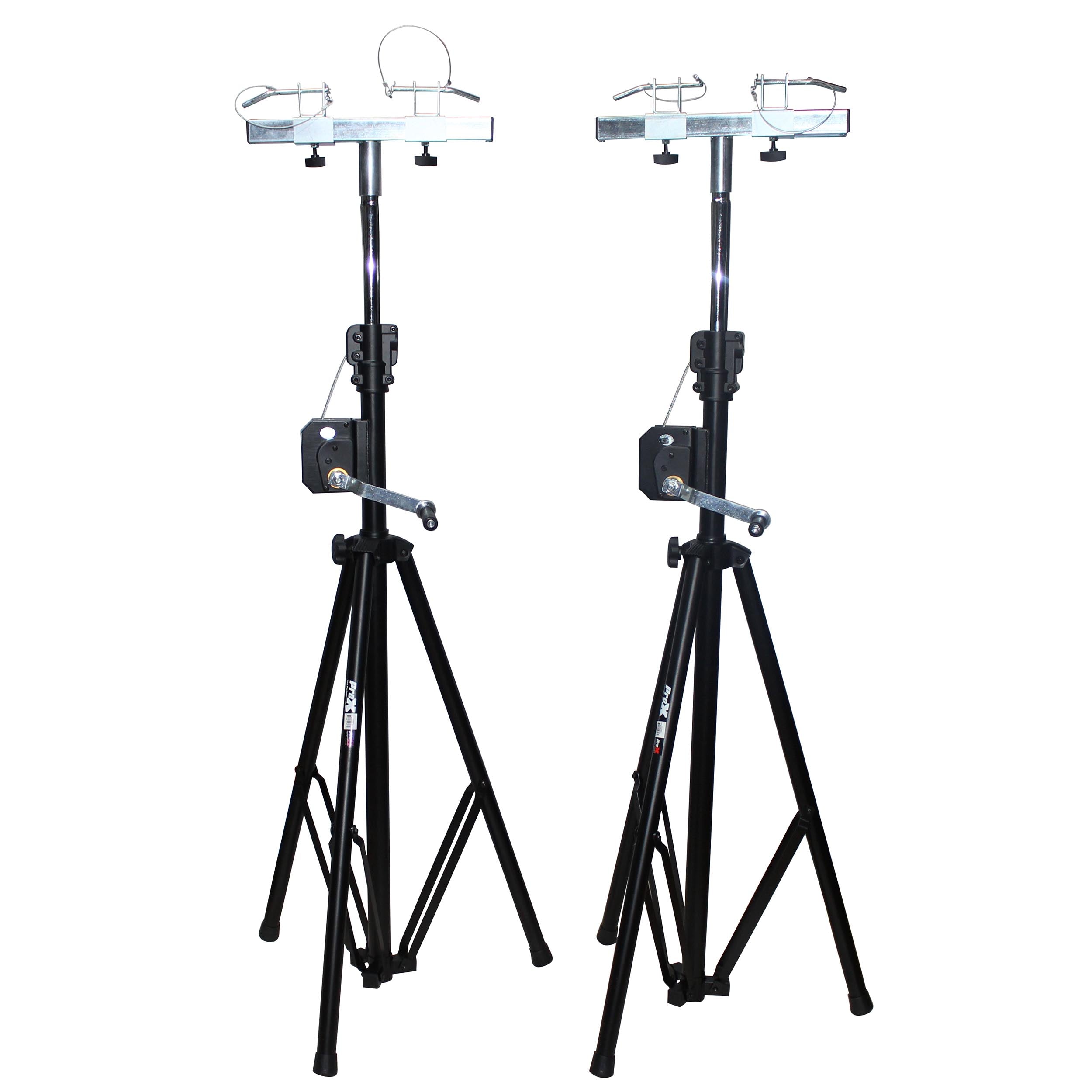 10-Feet Height Adjustable Portable Crank Lighting Stand System with included 2x T-Bars Triangle Truss for 5ft 10ft 15ft Width