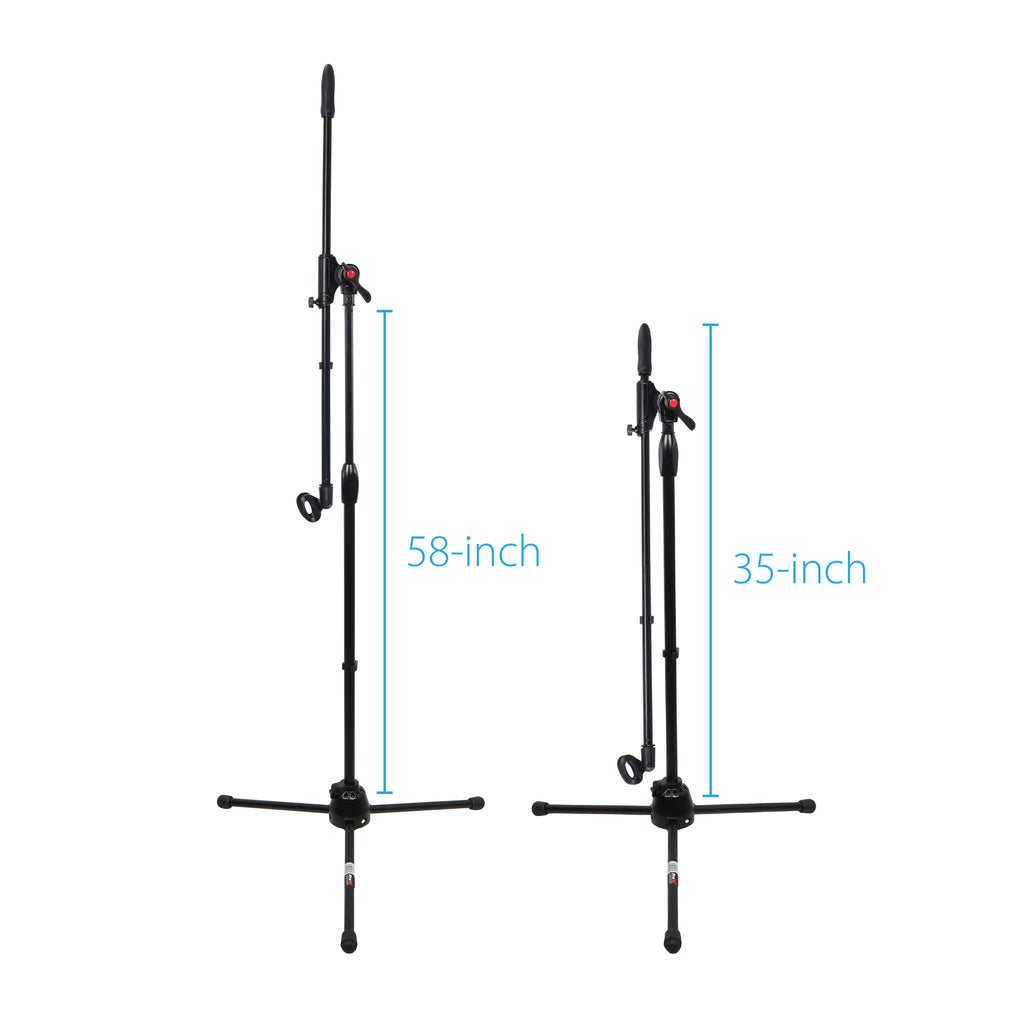 6 Ft Pro Tripod Microphone Concert Musician DJ Stand With Boom and  Mic Clip