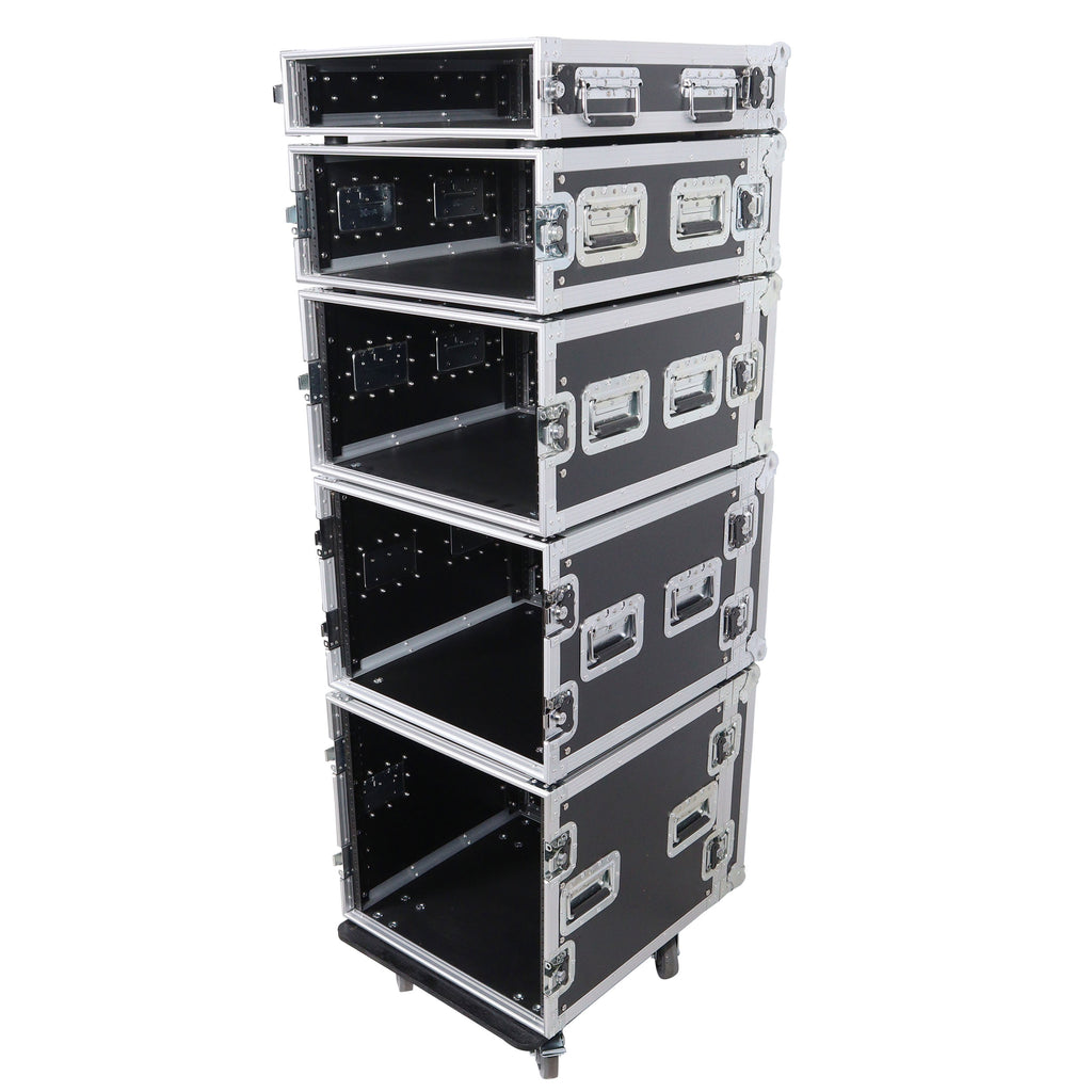 10U Rack Space ATA Style Flight Case 19 Inch Depth with 4" Casters
