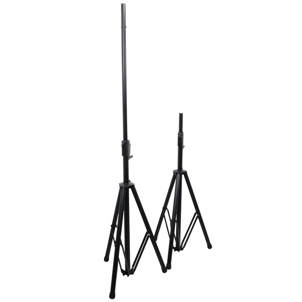 6' Ft Twin Pack Professional Telescoping Crank Speaker Stand Set with Carrying Bag Black Finish
