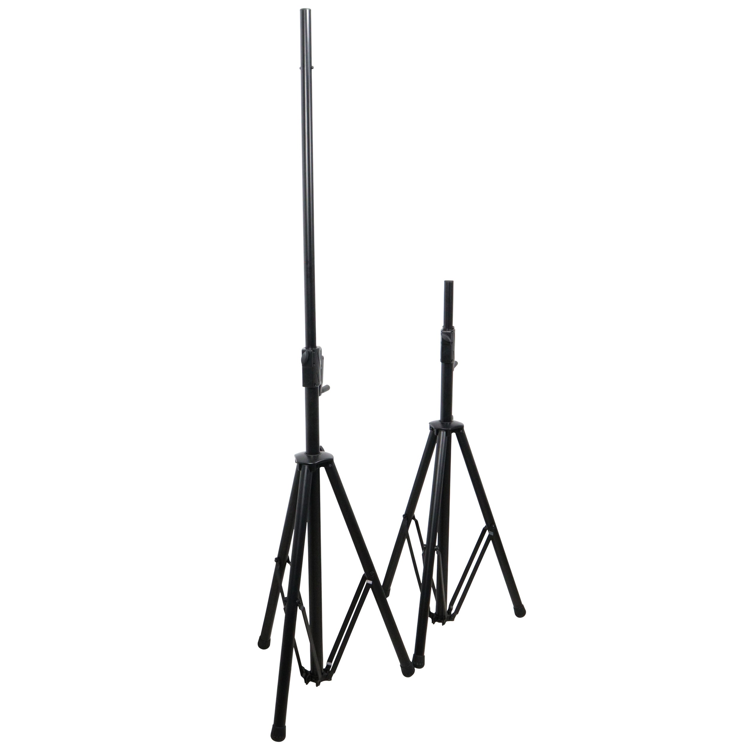 6' Ft Twin Pack Professional Telescoping Crank Speaker Stand Set with Carrying Bag Black Finish