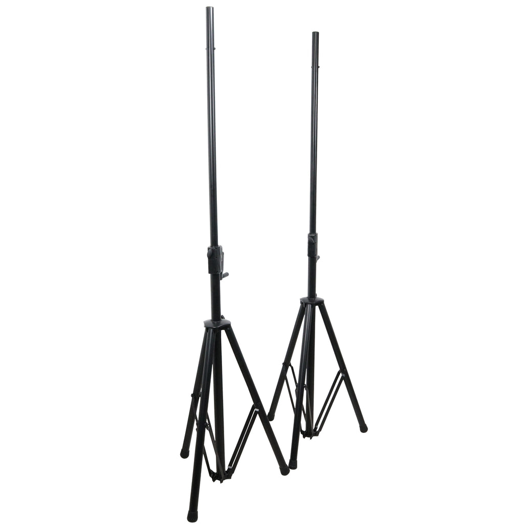 6' Ft Twin Pack Professional Telescoping Crank Speaker Stand Set with Carrying Bag Black Finish