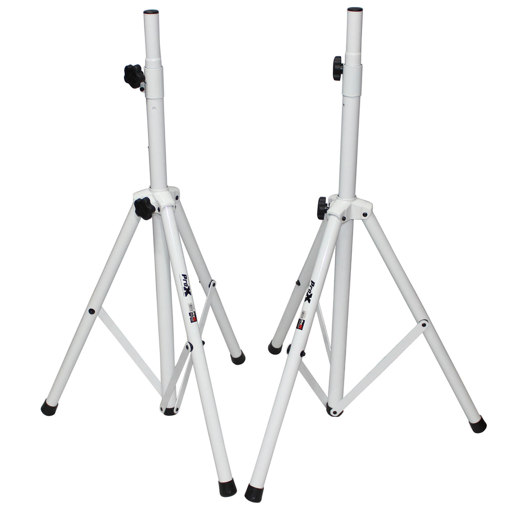 2PCS White Heavy-Duty All Metal Speaker Tripod Stand Set of 2, 4-7 ft. (44"-84") Cloud Series