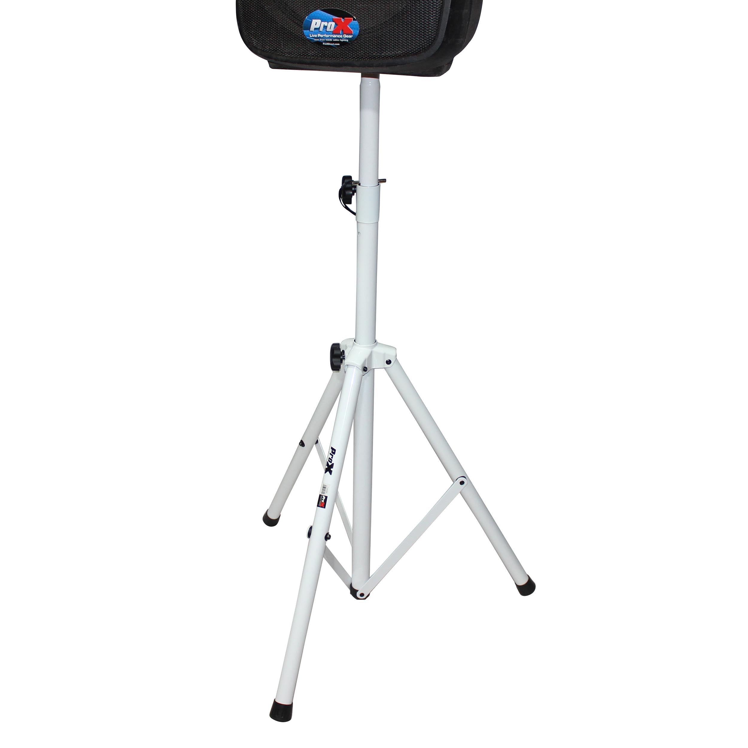 2PCS White Heavy-Duty All Metal Speaker Tripod Stand Set of 2, 4-7 ft. (44"-84") Cloud Series