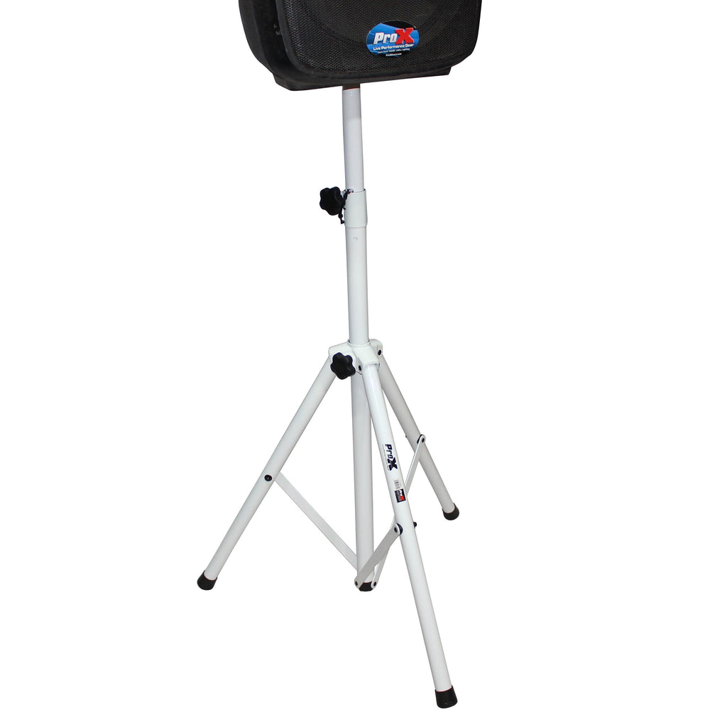 2PCS White Heavy-Duty All Metal Speaker Tripod Stand Set of 2, 4-7 ft. (44"-84") Cloud Series