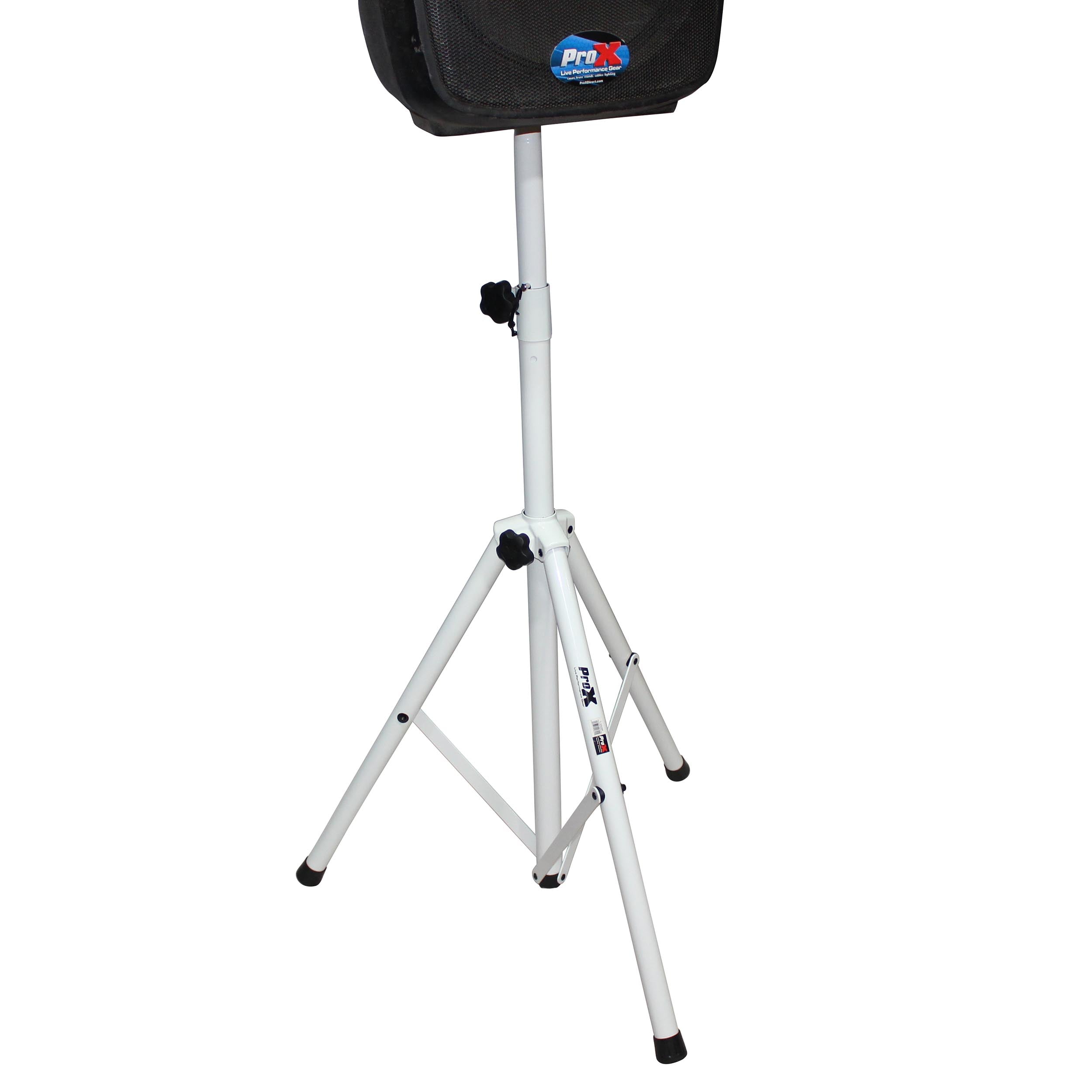 2PCS White Heavy-Duty All Metal Speaker Tripod Stand Set of 2, 4-7 ft. (44"-84") Cloud Series