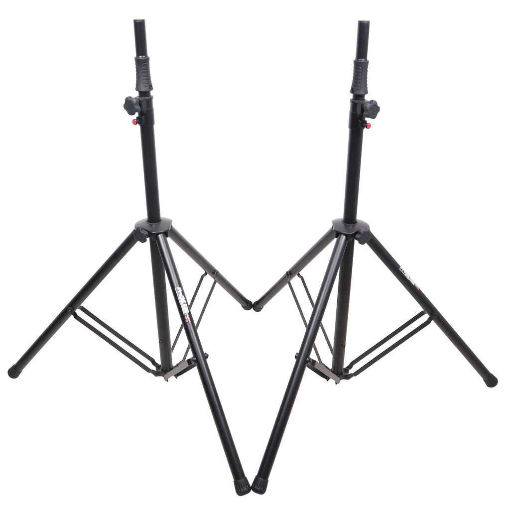 Set of 2 Pro Air-Powered tripod Speaker stand in Black w/ Carry Bag