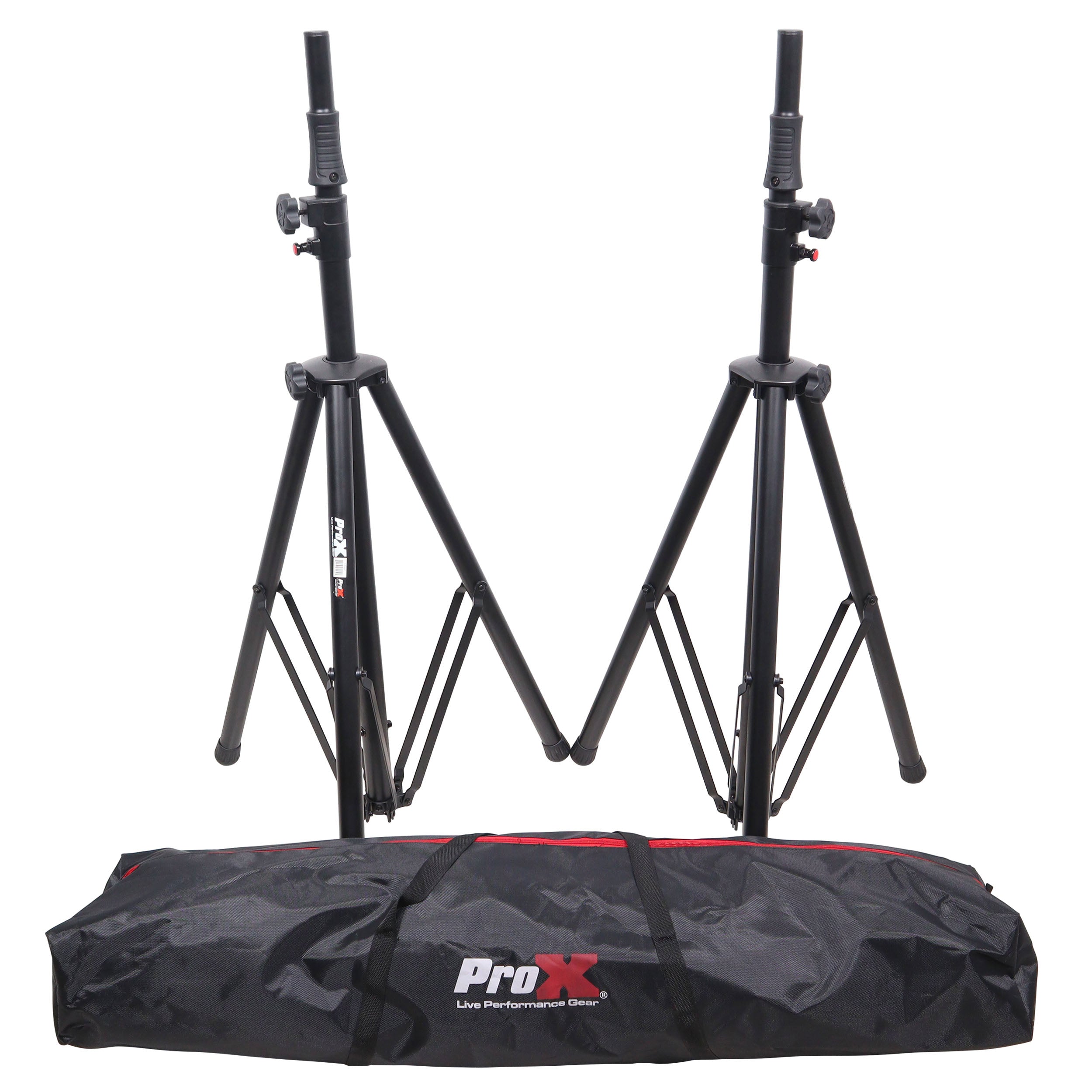 Set of 2 Pro Air-Powered tripod Speaker stand in Black w/ Carry Bag