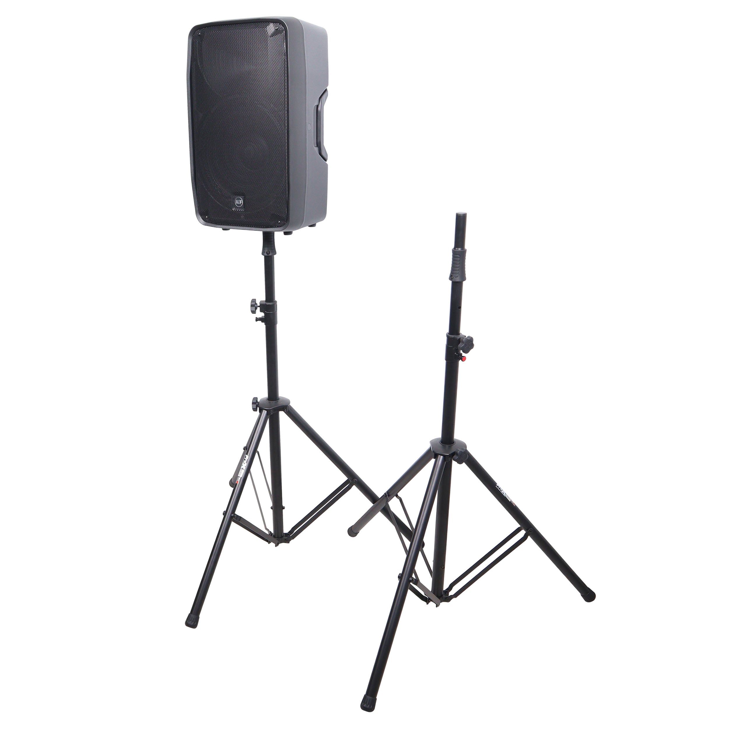Set of 2 Pro Air-Powered tripod Speaker stand in Black w/ Carry Bag