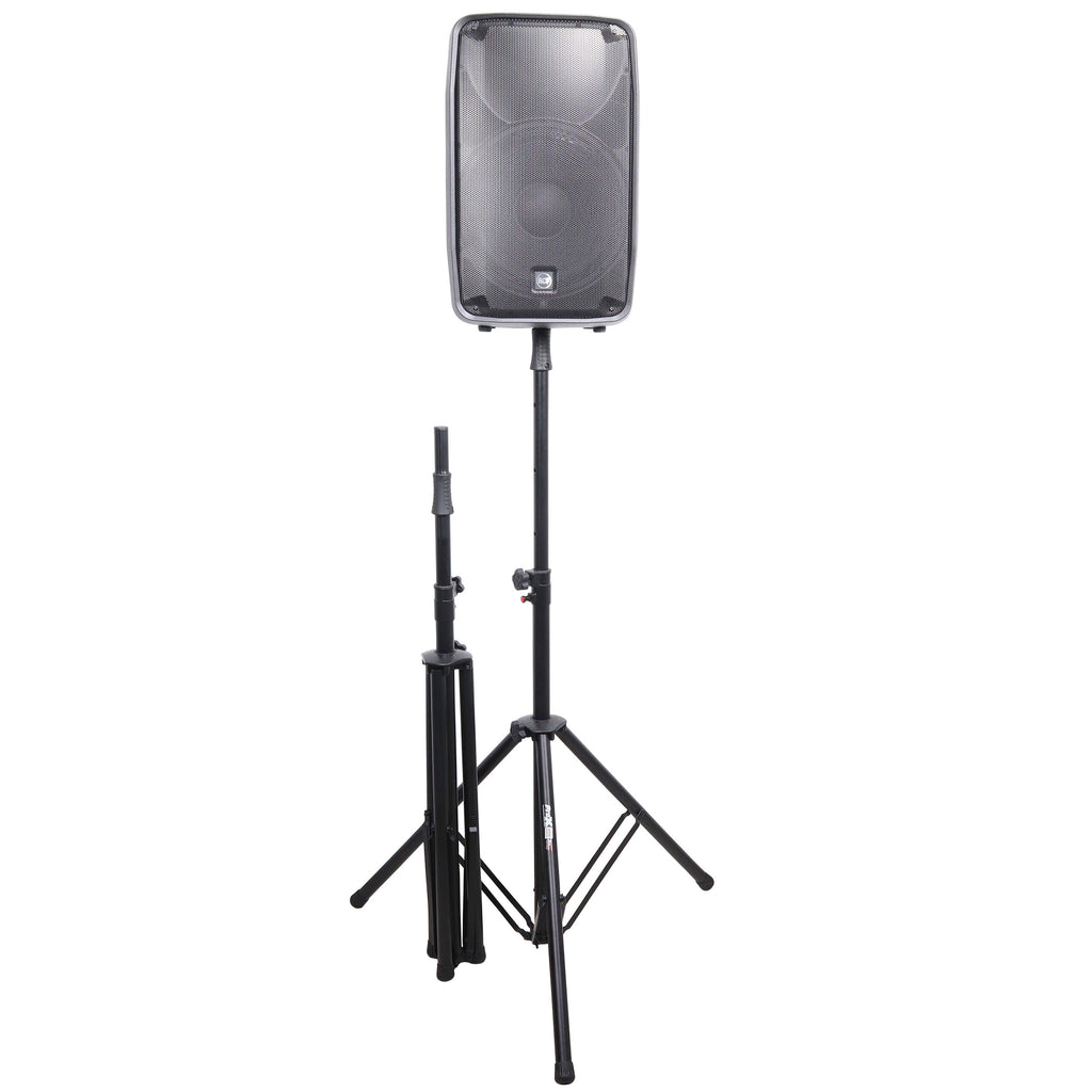 Set of 2 Pro Air-Powered tripod Speaker stand in Black w/ Carry Bag