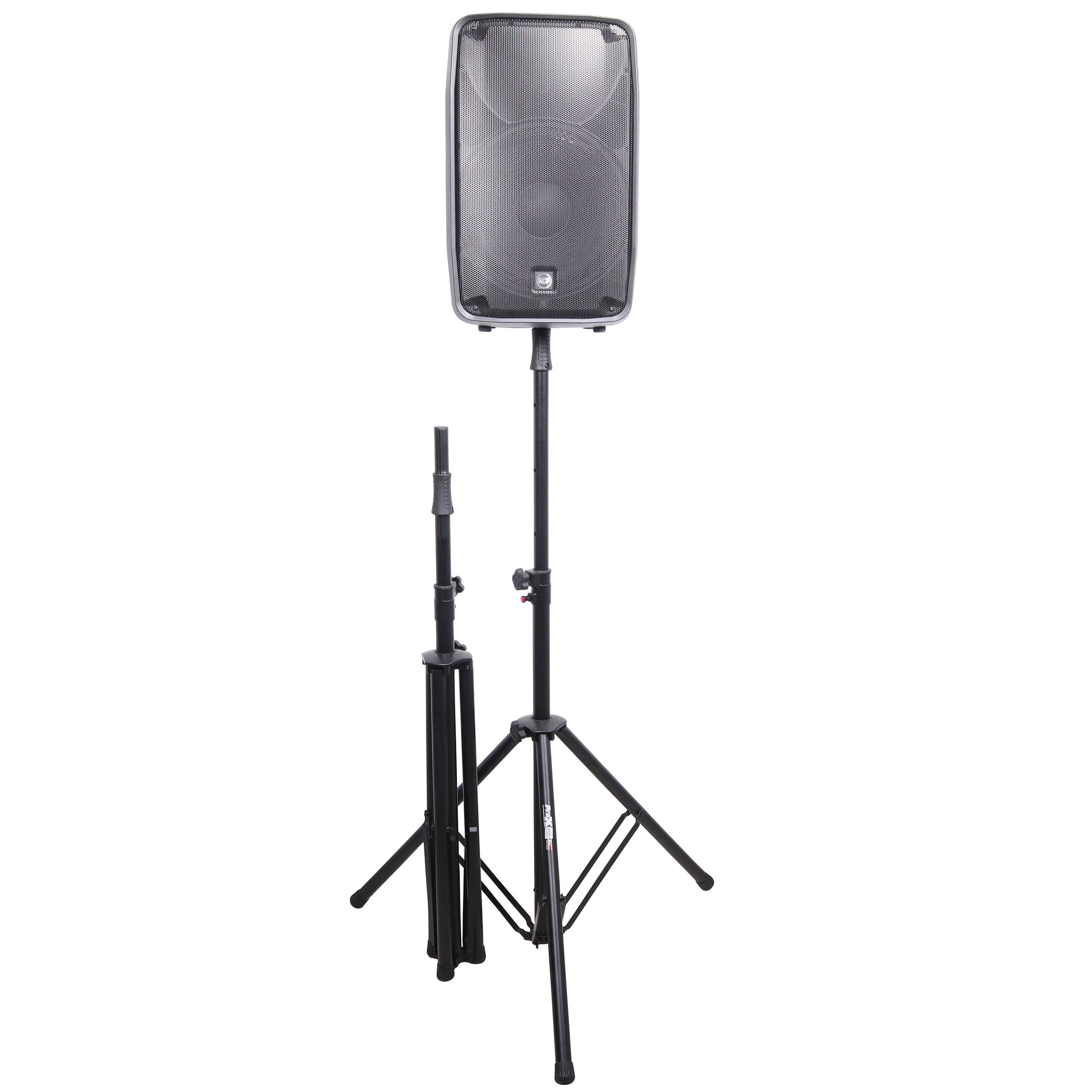 Set of 2 Pro Air-Powered tripod Speaker stand in Black w/ Carry Bag