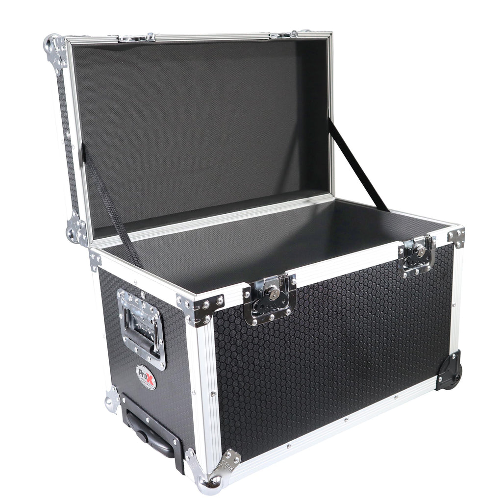 Rolling Utility Case W/ Retractable Handle and Low-Profile Recessed Wheels 17x24.5x15" Exterior For Cabales/100 LP Vinyl Records