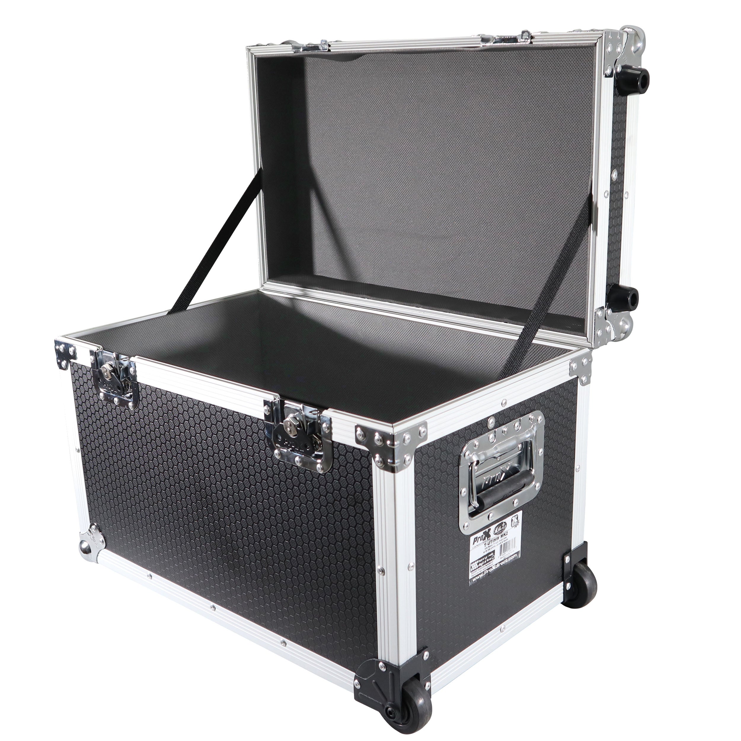 Rolling Utility Case W/ Retractable Handle and Low-Profile Recessed Wheels 17x24.5x15" Exterior For Cabales/100 LP Vinyl Records