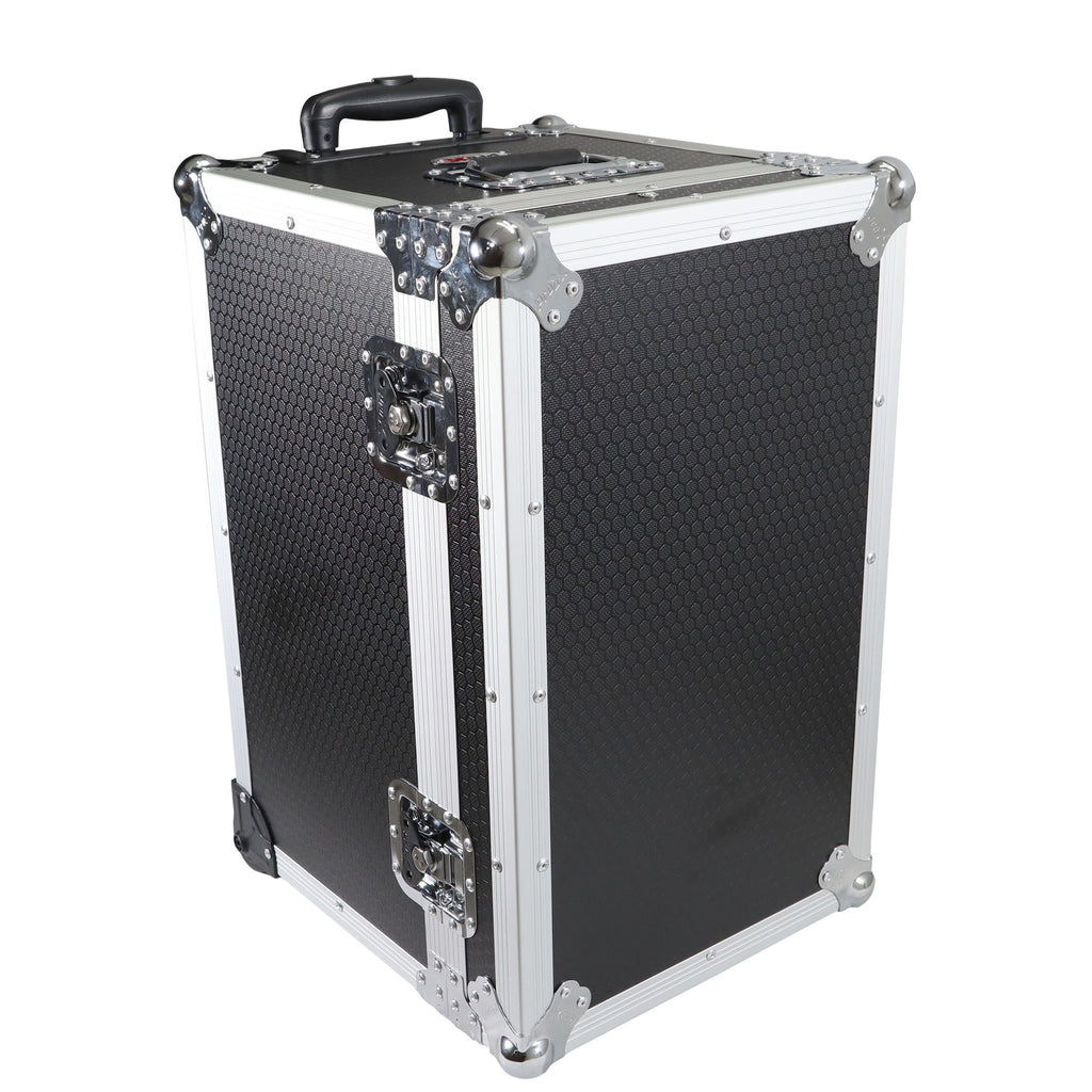 Rolling Utility Case W/ Retractable Handle and Low-Profile Recessed Wheels 17x24.5x15" Exterior For Cabales/100 LP Vinyl Records