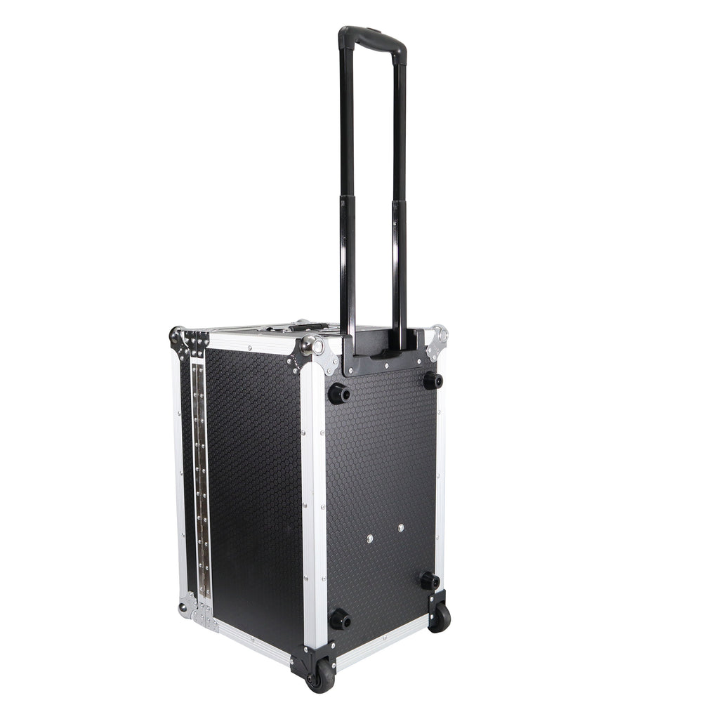Rolling Utility Case W/ Retractable Handle and Low-Profile Recessed Wheels 17x24.5x15" Exterior For Cabales/100 LP Vinyl Records