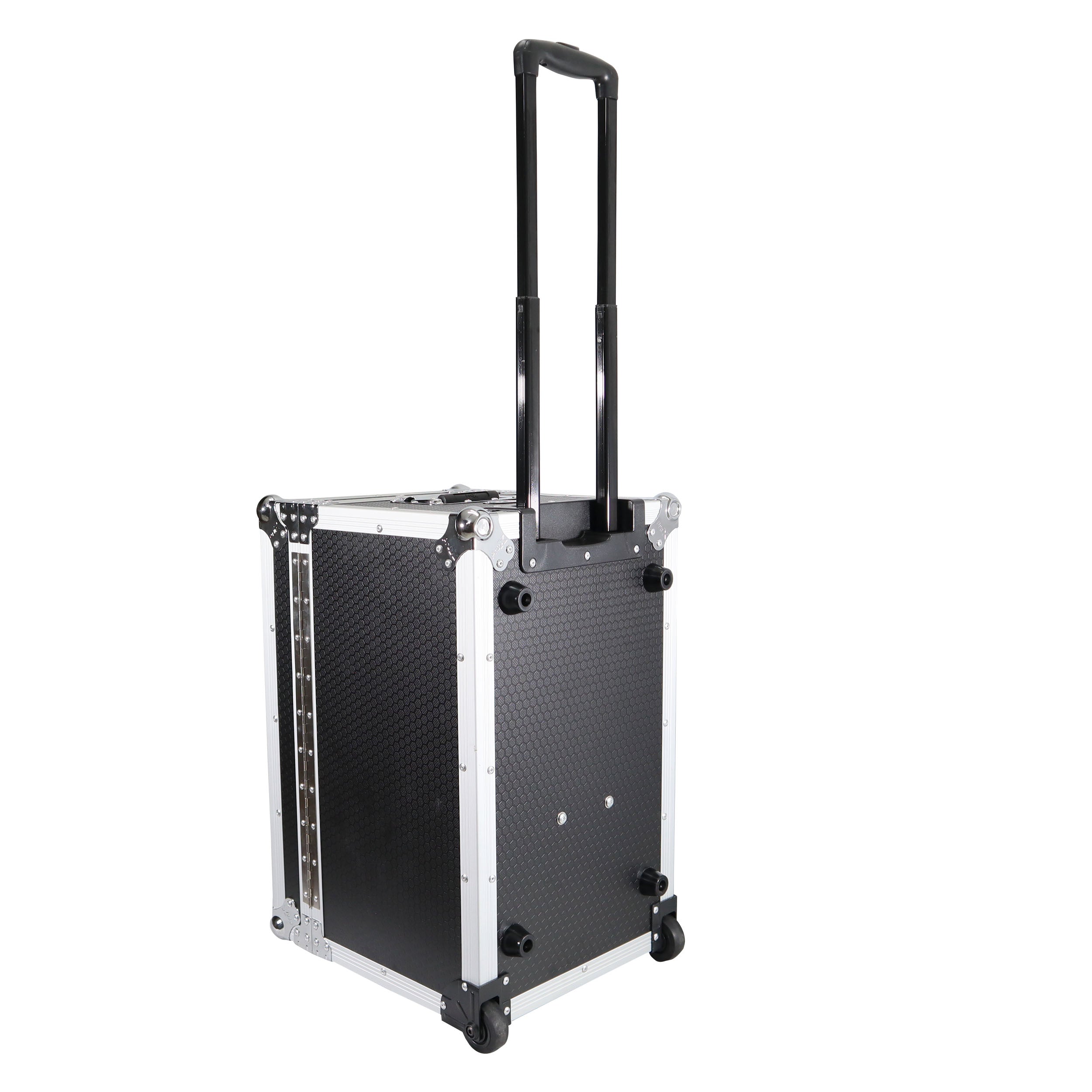 Rolling Utility Case W/ Retractable Handle and Low-Profile Recessed Wheels 17x24.5x15" Exterior For Cabales/100 LP Vinyl Records