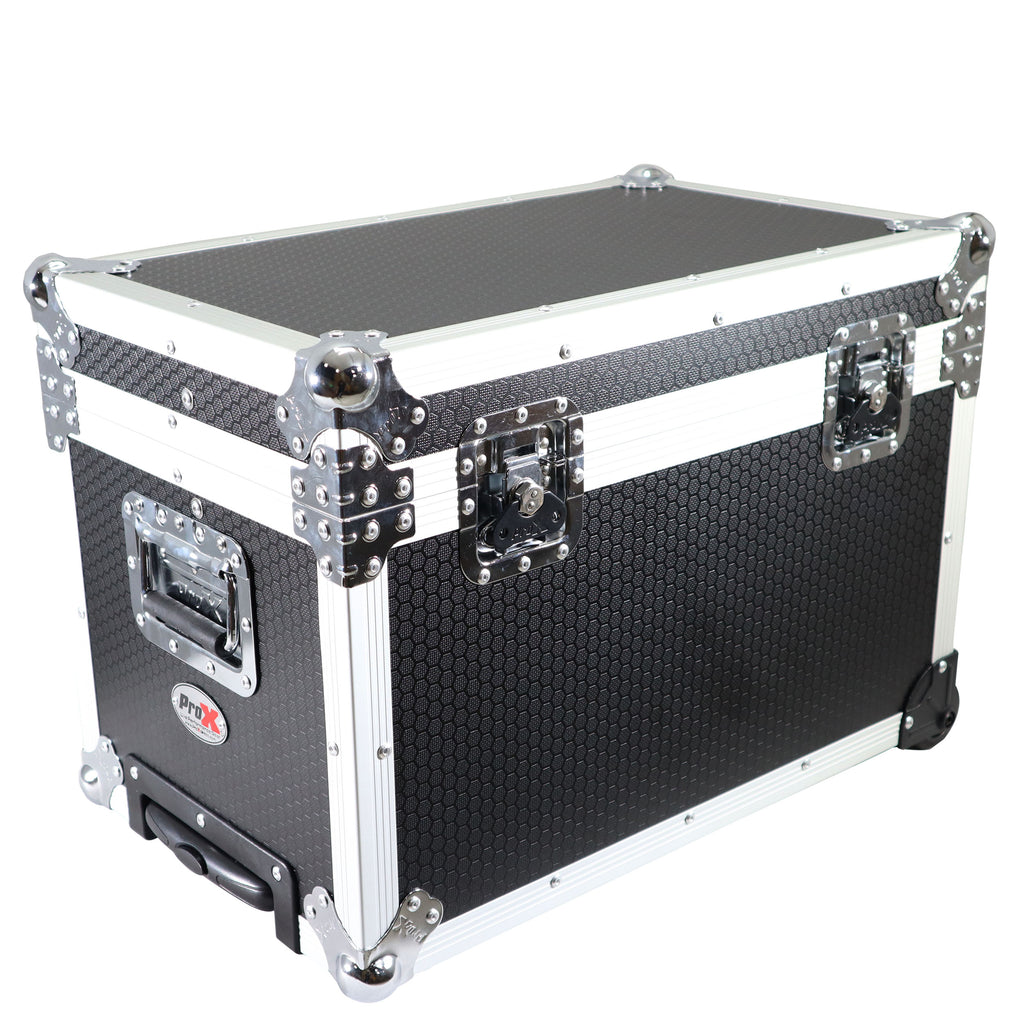 Rolling Utility Case W/ Retractable Handle and Low-Profile Recessed Wheels 17x24.5x15" Exterior For Cabales/100 LP Vinyl Records